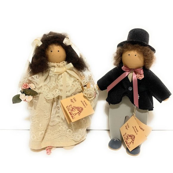 Lizzie High Doll The Wedding  copyright 1987 Wooden Folk Art Bride and Groom - Picture 3 of 8